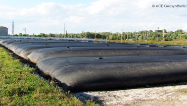 Deshidratación de lodos municipales mediante tubo geotextil, Moldavia