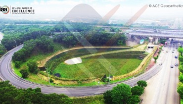 Geosynthetic Detention Basin at Shalu Interchange, Taiwan