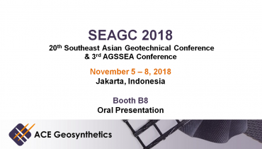 Meet ACE Geosynthetics at SEAGC 2018 in Jakarta, Indonesia!