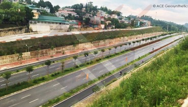 ACEGrid® Reinforced Embankment, South Route of the New Urban Area in Cao Bang City, Vietnam