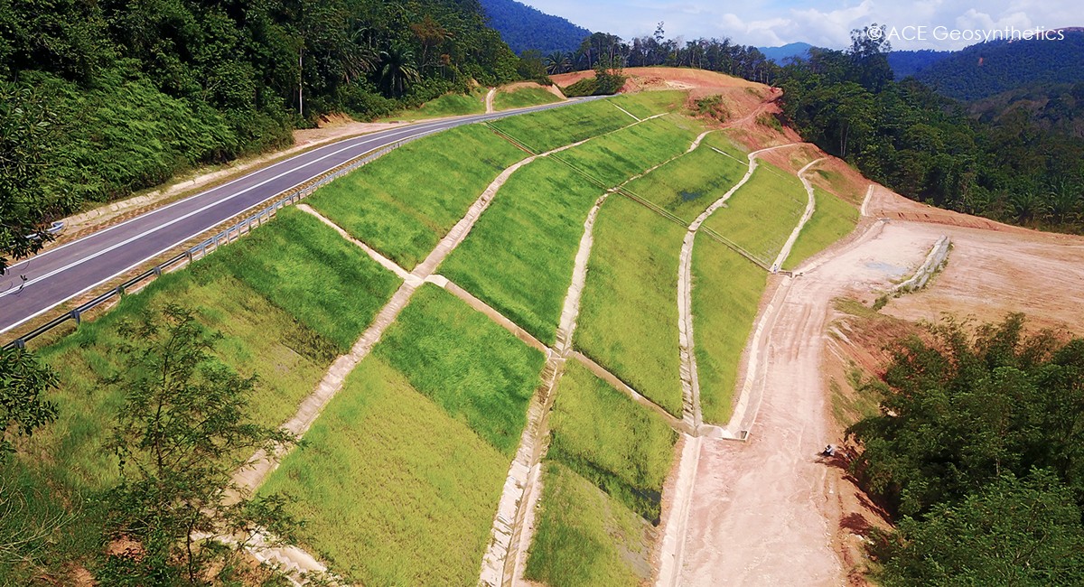 ACEGrid® Reinforced Slope and ACEMat™ R Slope Protection System in Malaysia