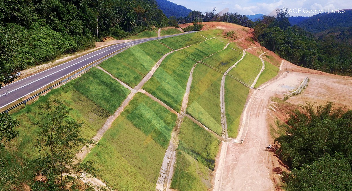 ACEGrid® Reinforced Slope and ACEMat™ R Slope Protection System in Malaysia