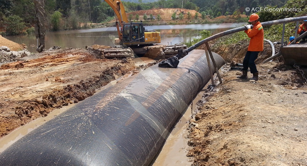 Use Geotextile Tube as Mine Slurry Dewatering Treatment, Indonesia