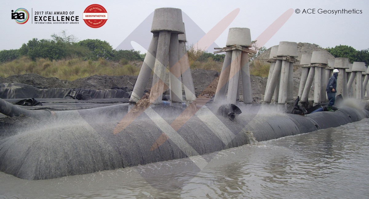 Contrôle de l'érosion des berges, rivière Zhuoshui, Changhua, Taiwan