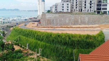Cấu trúc gia cường lưới địa kỹ thuật cho dự án mở rộng đường khu đô thị Cái Dăm Geleximco, Việt Nam